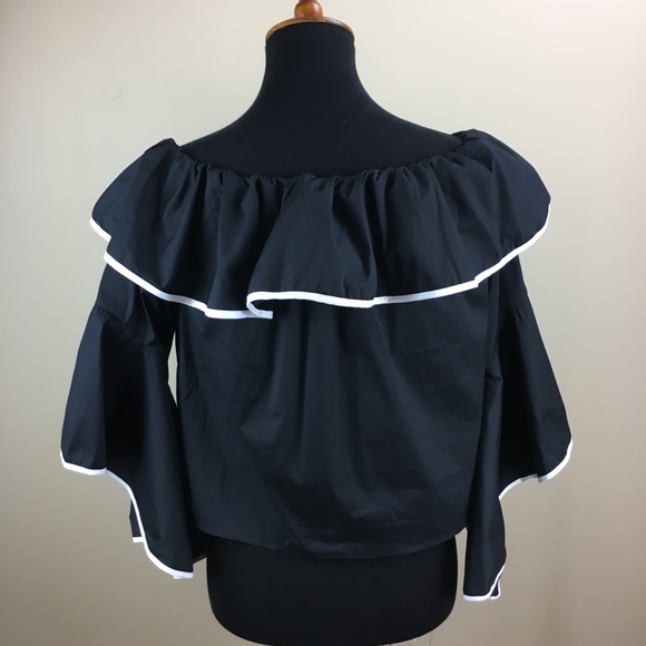 Zara cropped ruffle blouse size M - Picture 3 of 7